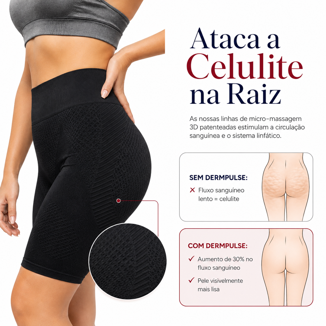 Calção 3D Anti-Celulite